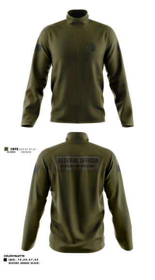 Fleece Jacket, Federal bureau of prions, Police, Teamtime, Team time, sublimation, custom sports apparel, team uniforms, spirit wear, spiritwear, sports uniforms, custom shirts, team store, custom team store, fundraiser sports, apparel fundraiser