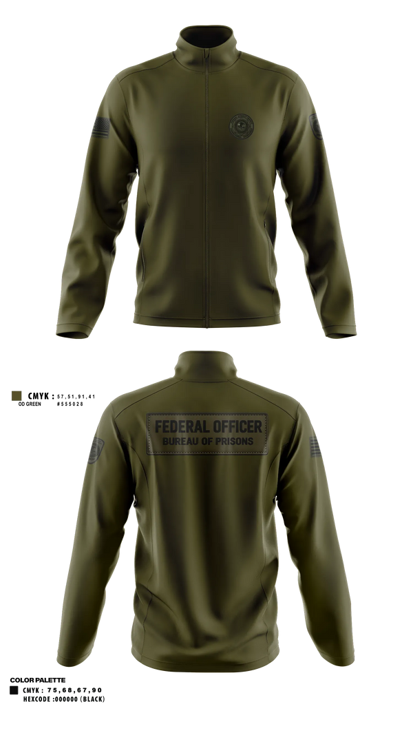 Fleece Jacket, Federal bureau of prions, Police, Teamtime, Team time, sublimation, custom sports apparel, team uniforms, spirit wear, spiritwear, sports uniforms, custom shirts, team store, custom team store, fundraiser sports, apparel fundraiser