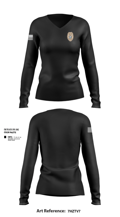 Port St. Joe Police Department 39713109 Women's Long Sleeve V-neck Shirt - 1