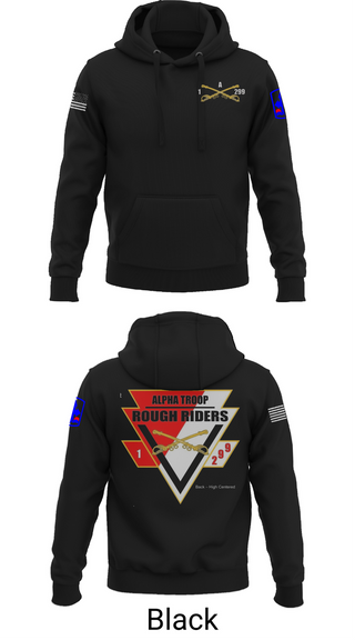 Hoodie, A Troop, 1st squadron-299th Calvary Regiment, , Teamtime, Team time, sublimation, custom sports apparel, team uniforms, spirit wear, spiritwear, sports uniforms, custom shirts, team store, custom team store, fundraiser sports, apparel fundraiser