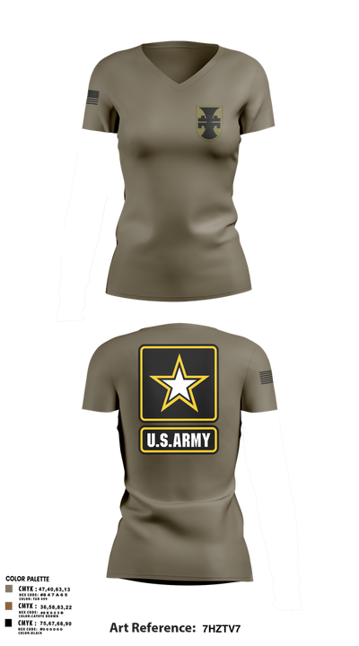 702nd eng 57961606 Women's Short Sleeve V-neck Shirt - 1