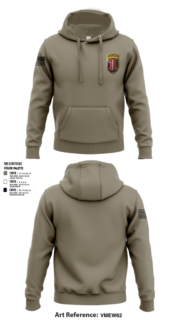 Hoodie, 204th MEB Mountaineers, Army, Teamtime, Team time, sublimation, custom sports apparel, team uniforms, spirit wear, spiritwear, sports uniforms, custom shirts, team store, custom team store, fundraiser sports, apparel fundraiser