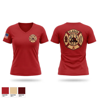 Womens Short Sleeve Vneck Shirt, Glasco Rural Fire District #2, Fire Department, Teamtime, Team time, sublimation, custom sports apparel, team uniforms, spirit wear, spiritwear, sports uniforms, custom shirts, team store, custom team store, fundraiser sports, apparel fundraiser