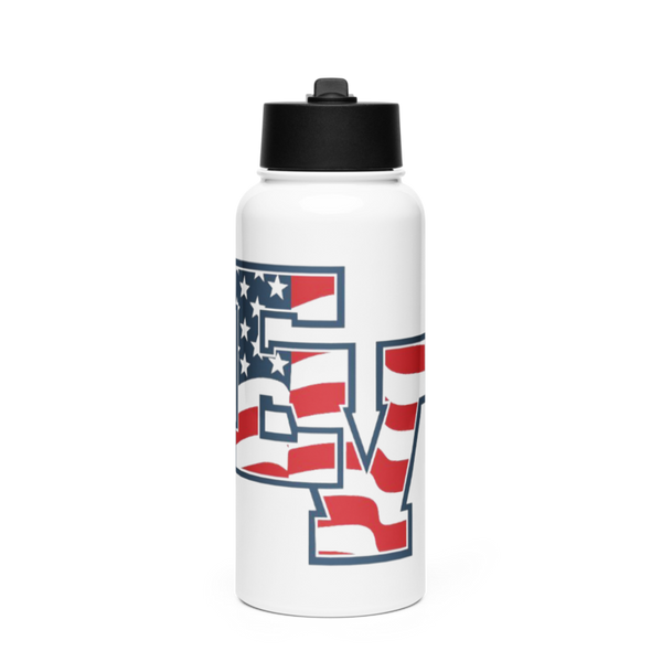 Patriots Stainless Steel Water Bottle with a Straw Lid