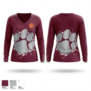 Womens Long Sleeve Vneck Shirt, Matawan Regional High School Baseball, Baseball, Teamtime, Team time, sublimation, custom sports apparel, team uniforms, spirit wear, spiritwear, sports uniforms, custom shirts, team store, custom team store, fundraiser sports, apparel fundraiser