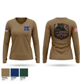 Womens Long Sleeve Vneck Shirt, A co 2/113th IN, National Guard, Teamtime, Team time, sublimation, custom sports apparel, team uniforms, spirit wear, spiritwear, sports uniforms, custom shirts, team store, custom team store, fundraiser sports, apparel fundraiser