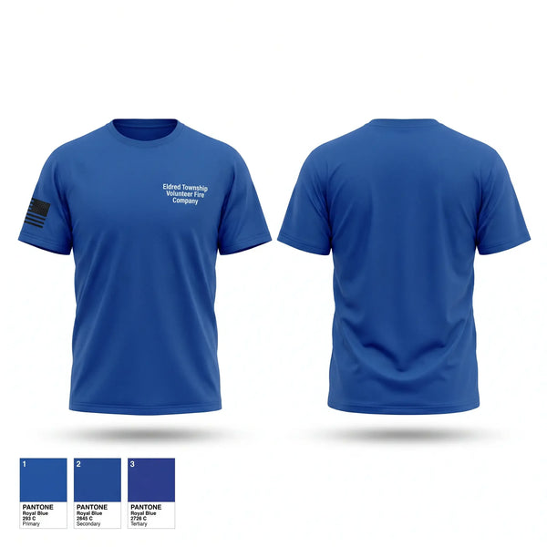 Old School Cotton Feel Shirt, Eldred Township Volunteer Fire Company, Fire Department, Teamtime, Team time, sublimation, custom sports apparel, team uniforms, spirit wear, spiritwear, sports uniforms, custom shirts, team store, custom team store, fundraiser sports, apparel fundraiser