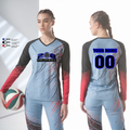 208 Volleyball Club 81337200 Women's Long Sleeve V-neck Shirt - 2