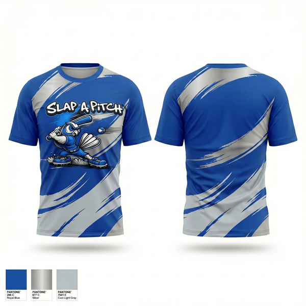 Soft Poly Tee Cotton Like Feel, Slap a pitch, Softball, Teamtime, Team time, sublimation, custom sports apparel, team uniforms, spirit wear, spiritwear, sports uniforms, custom shirts, team store, custom team store, fundraiser sports, apparel fundraiser