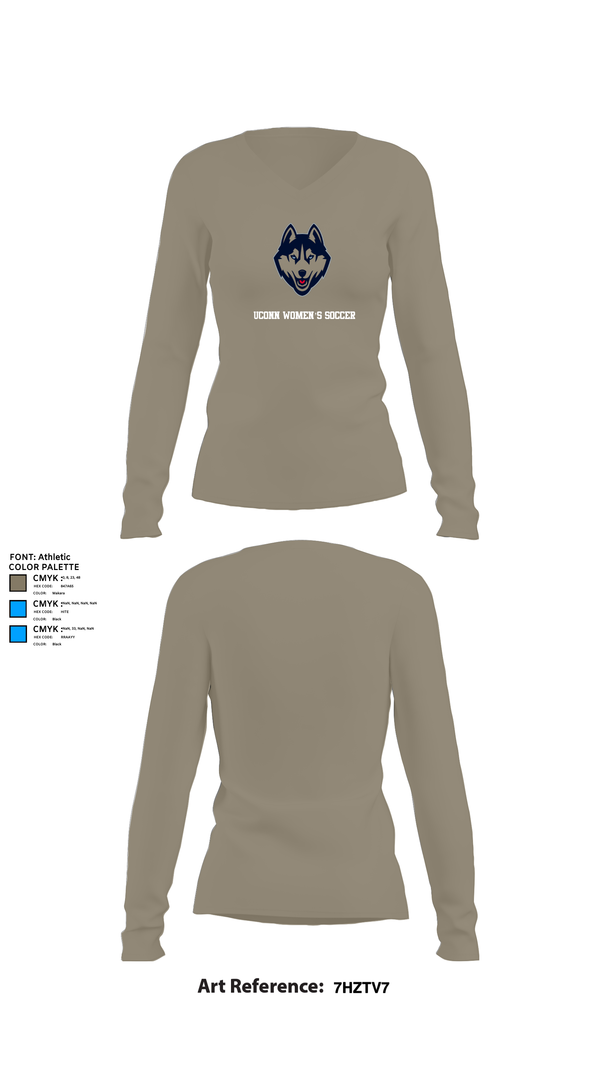 Womens Long Sleeve Vneck Shirt, UConn Women’s Soccer, Women's Soccer, Teamtime, Team time, sublimation, custom sports apparel, team uniforms, spirit wear, spiritwear, sports uniforms, custom shirts, team store, custom team store, fundraiser sports, apparel fundraiser