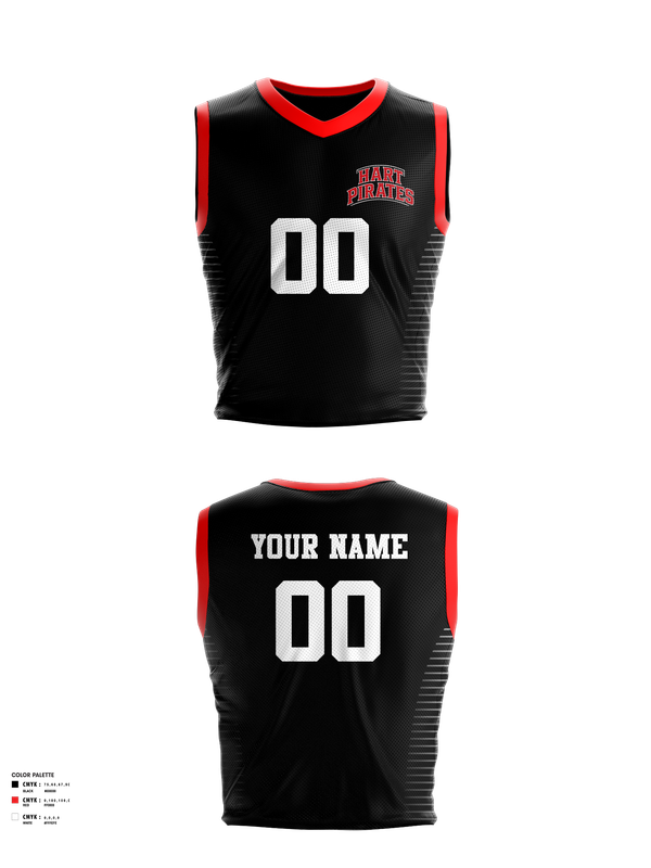 Womens Basketball Jersey, Hart Pirates, Women's Basketball, Teamtime, Team time, sublimation, custom sports apparel, team uniforms, spirit wear, spiritwear, sports uniforms, custom shirts, team store, custom team store, fundraiser sports, apparel fundraiser