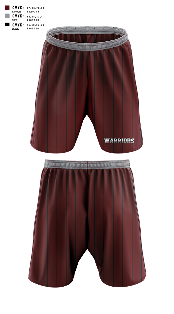 Athletic Shorts With Pockets, Warriors, Softball, Teamtime, Team time, sublimation, custom sports apparel, team uniforms, spirit wear, spiritwear, sports uniforms, custom shirts, team store, custom team store, fundraiser sports, apparel fundraiser