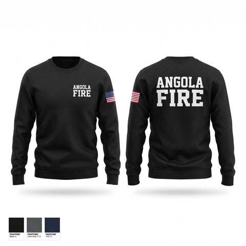 Crew Neck Sweatshirt, Angola Fire, Fire Department, Teamtime, Team time, sublimation, custom sports apparel, team uniforms, spirit wear, spiritwear, sports uniforms, custom shirts, team store, custom team store, fundraiser sports, apparel fundraiser