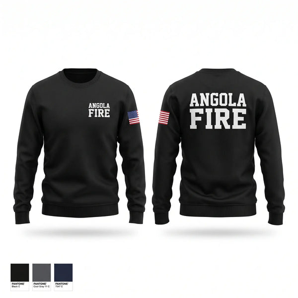 Crew Neck Sweatshirt, Angola Fire, Fire Department, Teamtime, Team time, sublimation, custom sports apparel, team uniforms, spirit wear, spiritwear, sports uniforms, custom shirts, team store, custom team store, fundraiser sports, apparel fundraiser