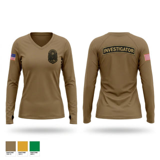 Womens Long Sleeve Vneck Shirt, 18 Security Forces Squadron, Air Force, Teamtime, Team time, sublimation, custom sports apparel, team uniforms, spirit wear, spiritwear, sports uniforms, custom shirts, team store, custom team store, fundraiser sports, apparel fundraiser