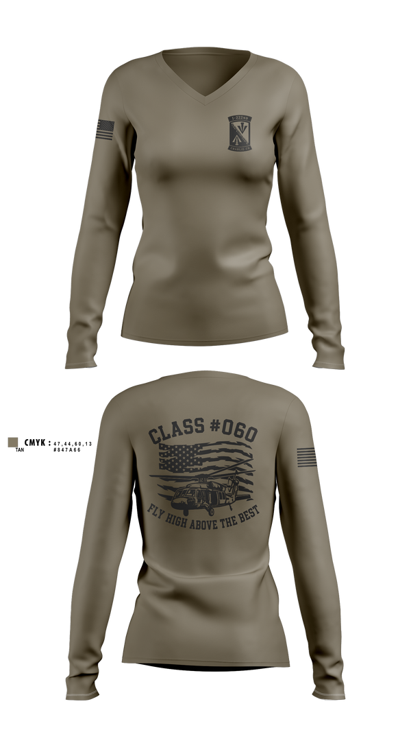 Womens Long Sleeve Vneck Shirt, 1-222nd Aviation Regiment, Army, Teamtime, Team time, sublimation, custom sports apparel, team uniforms, spirit wear, spiritwear, sports uniforms, custom shirts, team store, custom team store, fundraiser sports, apparel fundraiser