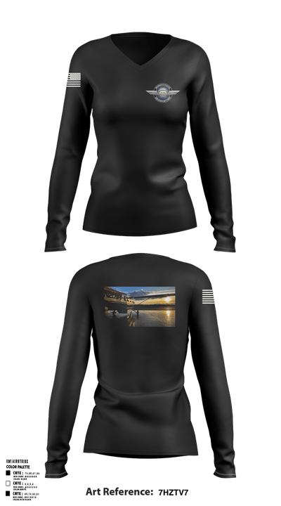 Modesto Police Department Air Support Unit 72124491 Women's Long Sleeve V-neck Shirt - 1