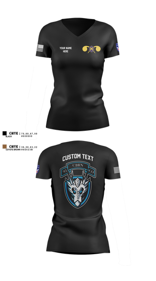 Womens Short Sleeve Vneck Shirt, 1st Platoon, 95th CBRN, Army, Teamtime, Team time, sublimation, custom sports apparel, team uniforms, spirit wear, spiritwear, sports uniforms, custom shirts, team store, custom team store, fundraiser sports, apparel fundraiser
