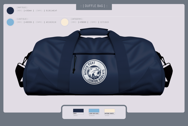 Duffle Bag, North Port Jr Bobcats, , Teamtime, Team time, sublimation, custom sports apparel, team uniforms, spirit wear, spiritwear, sports uniforms, custom shirts, team store, custom team store, fundraiser sports, apparel fundraiser