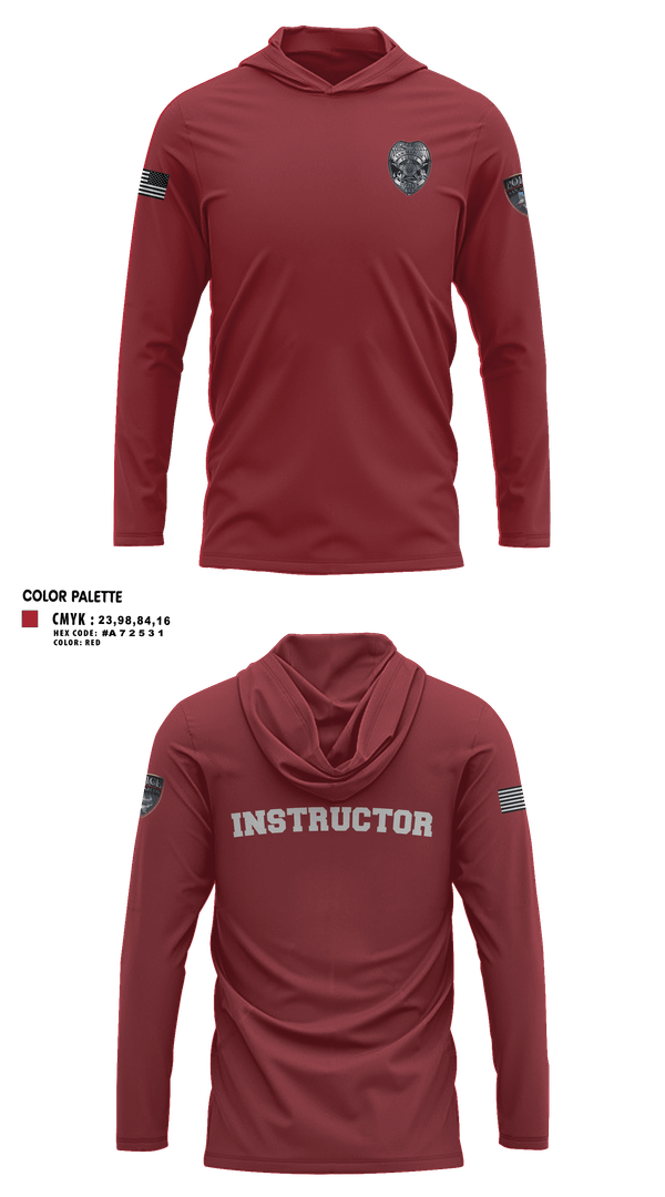 Long Sleeve Performance Shirt with hood, San marcos police - field force, Police, Teamtime, Team time, sublimation, custom sports apparel, team uniforms, spirit wear, spiritwear, sports uniforms, custom shirts, team store, custom team store, fundraiser sports, apparel fundraiser