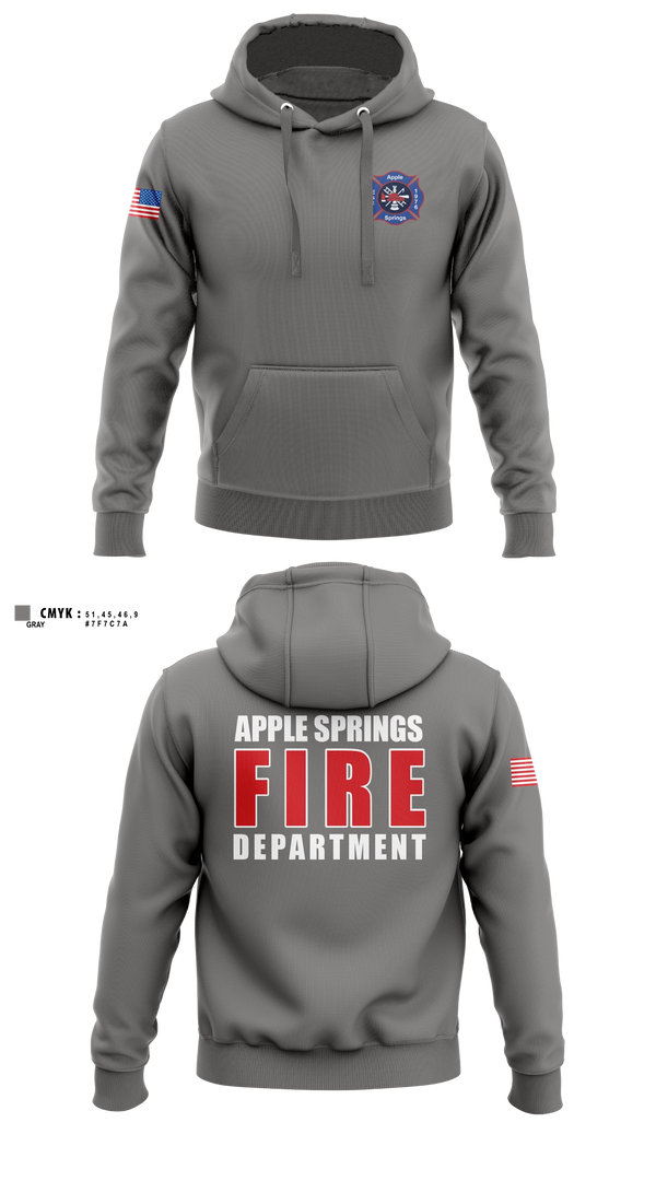Hoodie, Apple Springs, Fire Department, Teamtime, Team time, sublimation, custom sports apparel, team uniforms, spirit wear, spiritwear, sports uniforms, custom shirts, team store, custom team store, fundraiser sports, apparel fundraiser