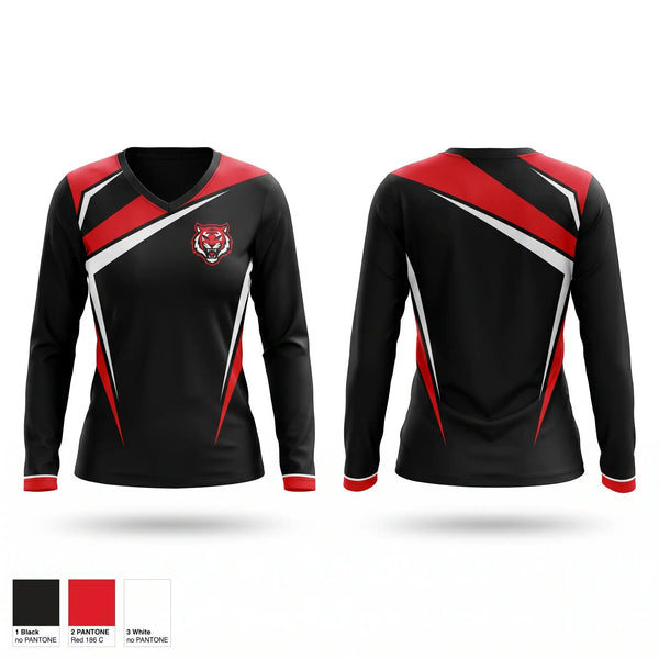 Womens Long Sleeve Vneck Shirt, Bay City Panthers, Softball, Teamtime, Team time, sublimation, custom sports apparel, team uniforms, spirit wear, spiritwear, sports uniforms, custom shirts, team store, custom team store, fundraiser sports, apparel fundraiser