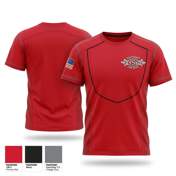 Old School Cotton Feel Shirt, Southeast Fire Department, Fire Department, Teamtime, Team time, sublimation, custom sports apparel, team uniforms, spirit wear, spiritwear, sports uniforms, custom shirts, team store, custom team store, fundraiser sports, apparel fundraiser