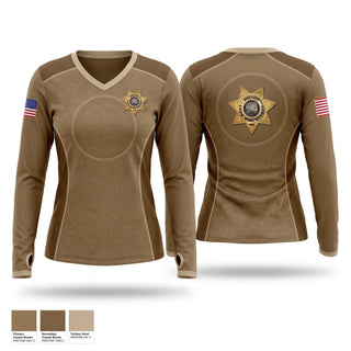 Womens Long Sleeve Vneck Shirt, Crow Wing County Sheriff, Police, Teamtime, Team time, sublimation, custom sports apparel, team uniforms, spirit wear, spiritwear, sports uniforms, custom shirts, team store, custom team store, fundraiser sports, apparel fundraiser