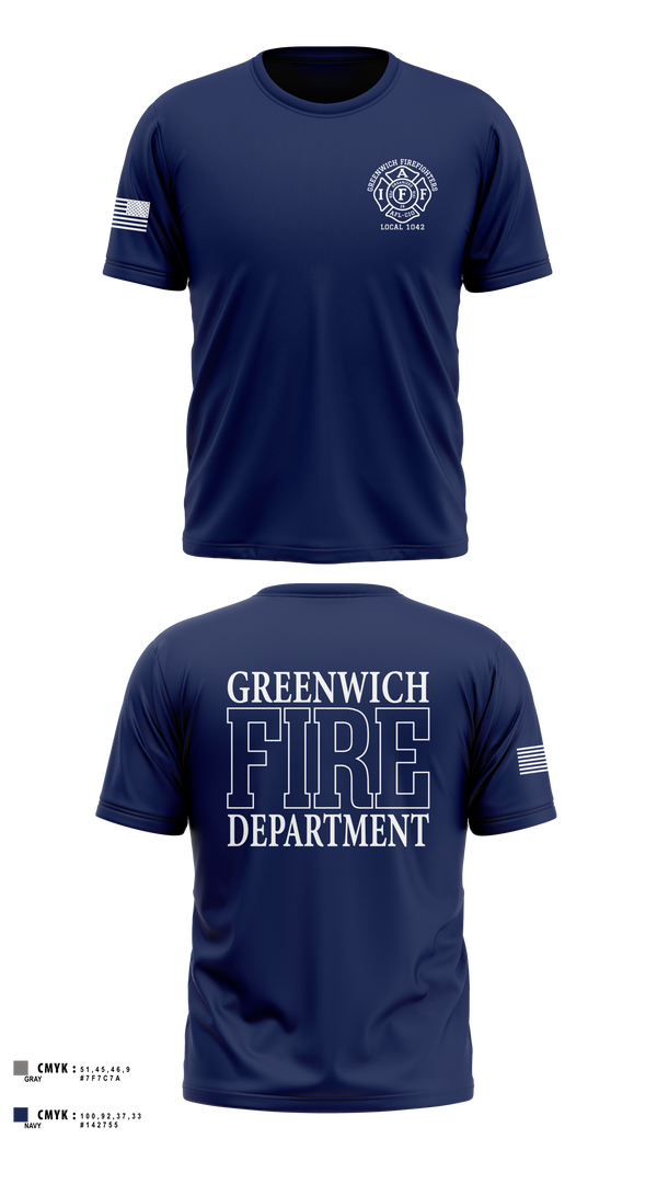 Old School Cotton Feel Shirt, Greenwich Fire Local 1042, Fire Department, Teamtime, Team time, sublimation, custom sports apparel, team uniforms, spirit wear, spiritwear, sports uniforms, custom shirts, team store, custom team store, fundraiser sports, apparel fundraiser