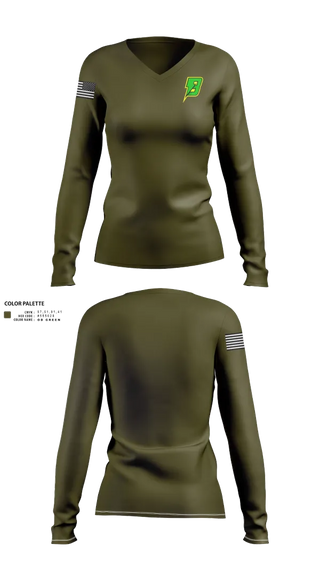 Womens Long Sleeve Vneck Shirt, Baltimore Lightning, , Teamtime, Team time, sublimation, custom sports apparel, team uniforms, spirit wear, spiritwear, sports uniforms, custom shirts, team store, custom team store, fundraiser sports, apparel fundraiser