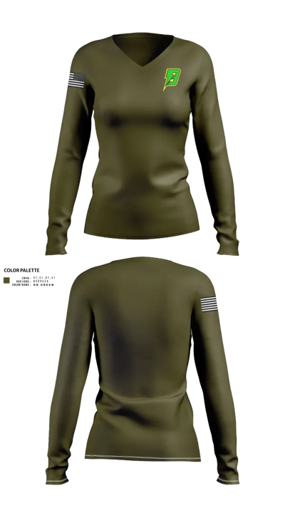 Baltimore Lightning 935827 Women's Long Sleeve V-neck Shirt - 21