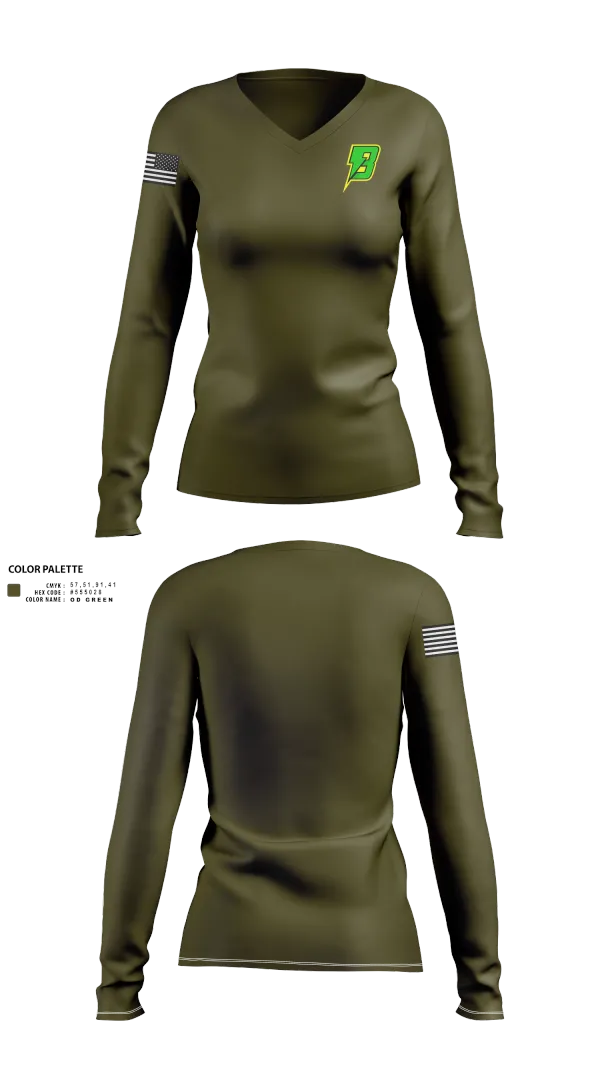 Womens Long Sleeve Vneck Shirt, Baltimore Lightning, , Teamtime, Team time, sublimation, custom sports apparel, team uniforms, spirit wear, spiritwear, sports uniforms, custom shirts, team store, custom team store, fundraiser sports, apparel fundraiser