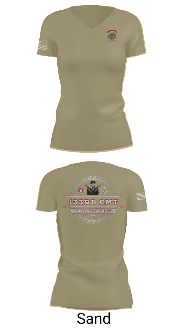 Womens Short Sleeve Vneck Shirt, 133rd Construction Management Team, , Teamtime, Team time, sublimation, custom sports apparel, team uniforms, spirit wear, spiritwear, sports uniforms, custom shirts, team store, custom team store, fundraiser sports, apparel fundraiser