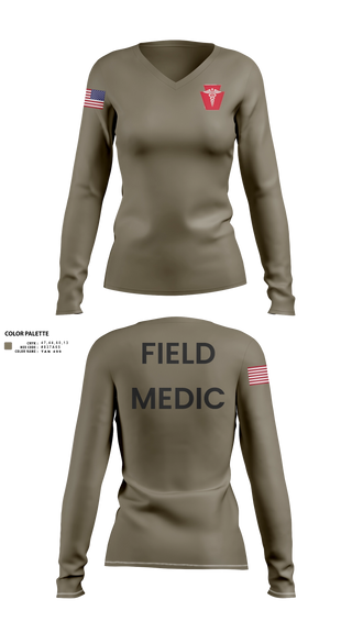 Womens Long Sleeve Vneck Shirt, Snake creek medic corp, Air Force, Teamtime, Team time, sublimation, custom sports apparel, team uniforms, spirit wear, spiritwear, sports uniforms, custom shirts, team store, custom team store, fundraiser sports, apparel fundraiser