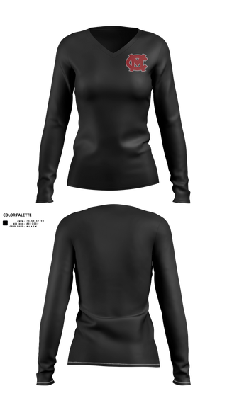 Womens Long Sleeve Vneck Shirt, Mid-Carolina High School, Women's Basketball, Teamtime, Team time, sublimation, custom sports apparel, team uniforms, spirit wear, spiritwear, sports uniforms, custom shirts, team store, custom team store, fundraiser sports, apparel fundraiser