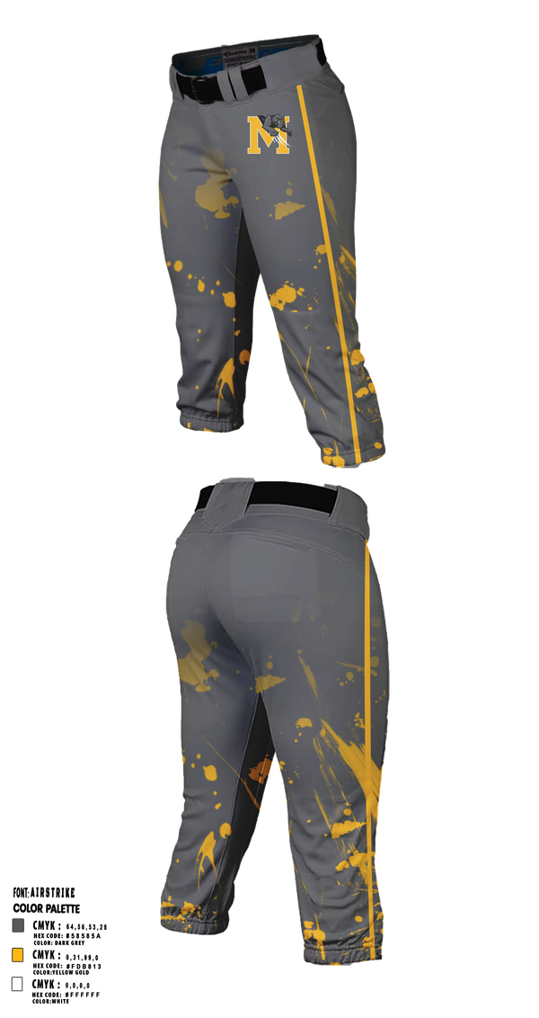 Softball Pants, Maryvale, Softball, Teamtime, Team time, sublimation, custom sports apparel, team uniforms, spirit wear, spiritwear, sports uniforms, custom shirts, team store, custom team store, fundraiser sports, apparel fundraiser