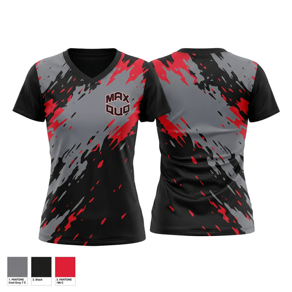 Womens Short Sleeve Vneck Shirt, Maximum Quotient Track Club, Track & Field, Teamtime, Team time, sublimation, custom sports apparel, team uniforms, spirit wear, spiritwear, sports uniforms, custom shirts, team store, custom team store, fundraiser sports, apparel fundraiser