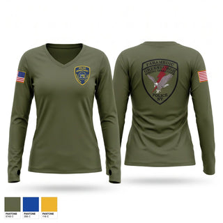 Womens Long Sleeve Vneck Shirt, Greenburgh Police Department SWAT, Police, Teamtime, Team time, sublimation, custom sports apparel, team uniforms, spirit wear, spiritwear, sports uniforms, custom shirts, team store, custom team store, fundraiser sports, apparel fundraiser