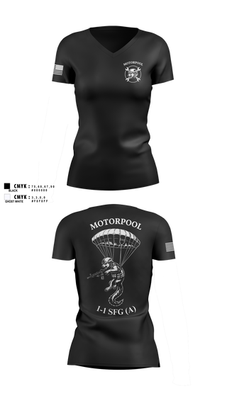 Womens Short Sleeve Vneck Shirt, 1-1 SFG (A) MOPO, Army, Teamtime, Team time, sublimation, custom sports apparel, team uniforms, spirit wear, spiritwear, sports uniforms, custom shirts, team store, custom team store, fundraiser sports, apparel fundraiser