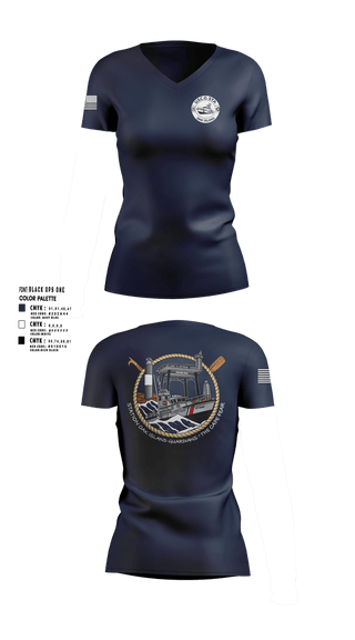 Womens Short Sleeve Vneck Shirt, CG STA OAK ISLAND, Coast Guard, Teamtime, Team time, sublimation, custom sports apparel, team uniforms, spirit wear, spiritwear, sports uniforms, custom shirts, team store, custom team store, fundraiser sports, apparel fundraiser