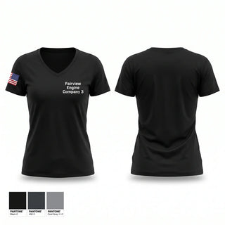 Womens Short Sleeve Vneck Shirt, Fairview Engine Company 3, Fire Department, Teamtime, Team time, sublimation, custom sports apparel, team uniforms, spirit wear, spiritwear, sports uniforms, custom shirts, team store, custom team store, fundraiser sports, apparel fundraiser