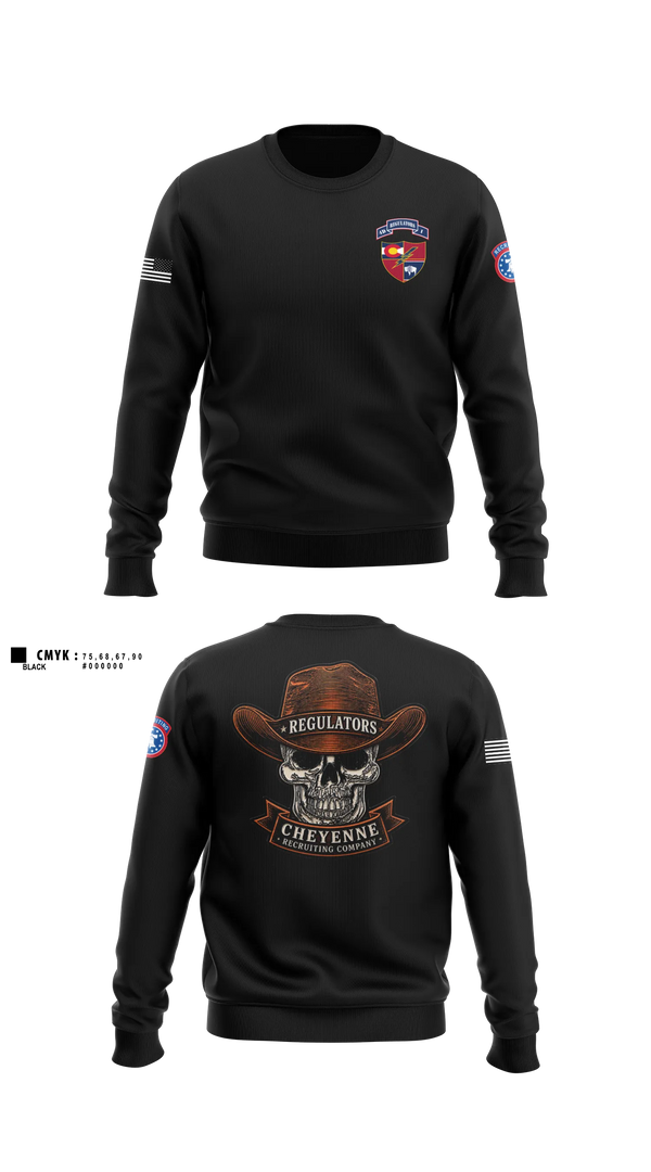 Crew Neck Sweatshirt, Cheyenne US Army Recruiting Company, Army, Teamtime, Team time, sublimation, custom sports apparel, team uniforms, spirit wear, spiritwear, sports uniforms, custom shirts, team store, custom team store, fundraiser sports, apparel fundraiser