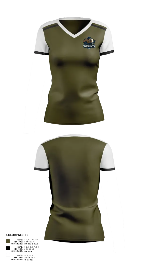 Womens Short Sleeve Vneck Shirt, Slapsquatch, Ice Hockey, Teamtime, Team time, sublimation, custom sports apparel, team uniforms, spirit wear, spiritwear, sports uniforms, custom shirts, team store, custom team store, fundraiser sports, apparel fundraiser