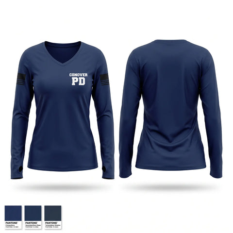 Womens Long Sleeve Vneck Shirt, Conover PD, Police, Teamtime, Team time, sublimation, custom sports apparel, team uniforms, spirit wear, spiritwear, sports uniforms, custom shirts, team store, custom team store, fundraiser sports, apparel fundraiser