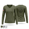 Olive Branch S.W.A.T. Team Women's Long Sleeve V-neck Shirt - 1