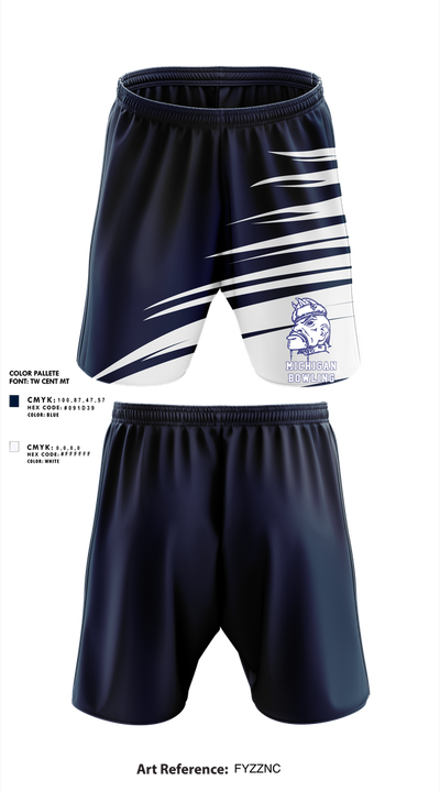 Michigan School for the Deaf Bowling 78571962 Athletic Shorts With Pockets - 1