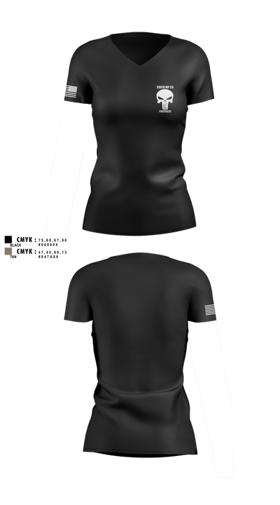 330th MP Co 57872440 Women's Short Sleeve V-neck Shirt - 2