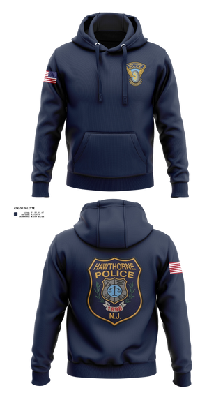 Hoodie, Hawthorne Police Department, Police, Teamtime, Team time, sublimation, custom sports apparel, team uniforms, spirit wear, spiritwear, sports uniforms, custom shirts, team store, custom team store, fundraiser sports, apparel fundraiser
