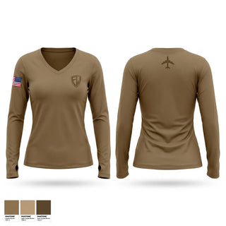 Womens Long Sleeve Vneck Shirt, 179th AW, Air Force, Teamtime, Team time, sublimation, custom sports apparel, team uniforms, spirit wear, spiritwear, sports uniforms, custom shirts, team store, custom team store, fundraiser sports, apparel fundraiser