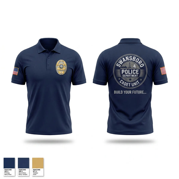 Short Sleeve Performance Polo, Swansboro Police cadet unit, Police, Teamtime, Team time, sublimation, custom sports apparel, team uniforms, spirit wear, spiritwear, sports uniforms, custom shirts, team store, custom team store, fundraiser sports, apparel fundraiser